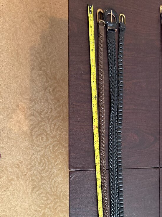 THREE Genuine Leather Vintage Woven Belts